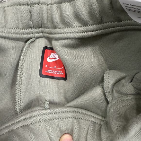 Nike Tech Fleece Wide Leg Pants Straight Leg Stacked Green HJ0695-320 Size M - Picture 4 of 10